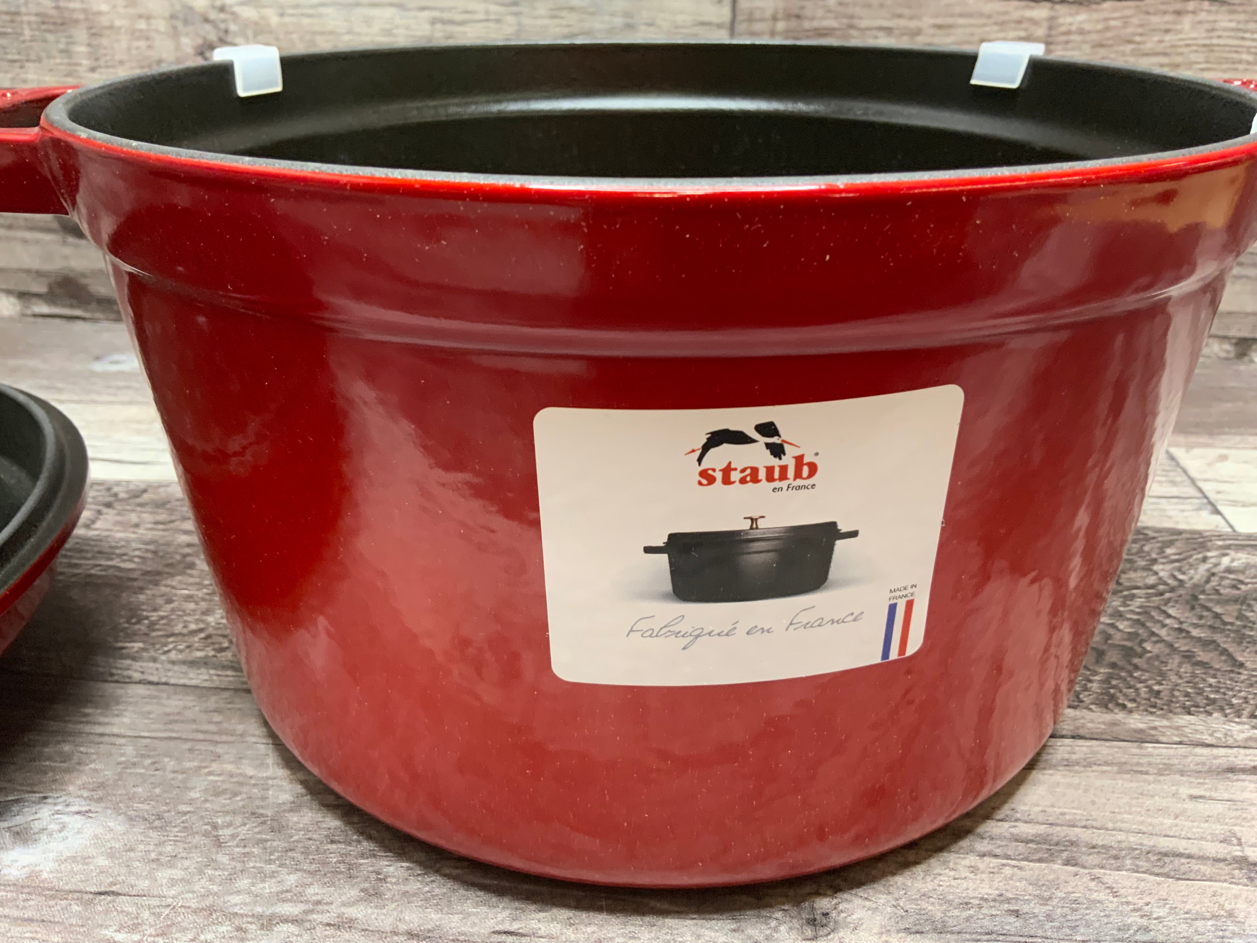 Staub Cast Iron 5-qt Deep Round Cocotte Haute in Red - Made in France (8074068558062)
